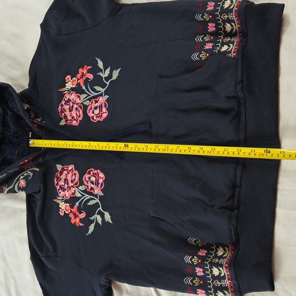 AK Floral Embroidered Hoodie 2XL NEW Navy BLUE - Picture 11 of 11